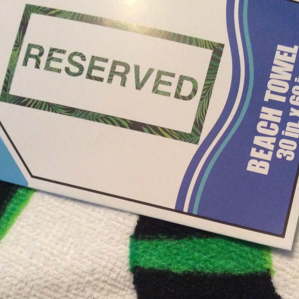 Beach Towel : ‘Reserved’
